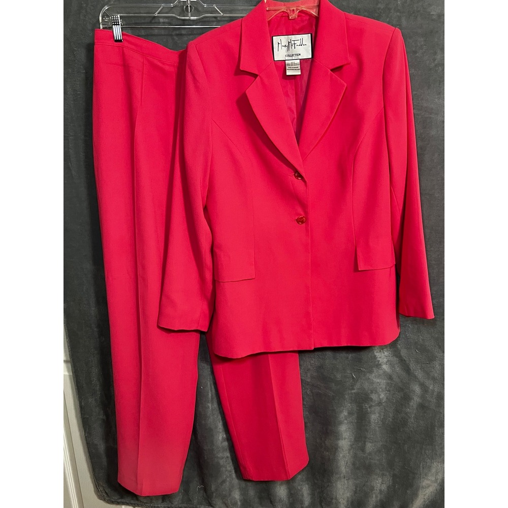 Mary McFadden Collection Hot Pink Pantsuit Blazer Trousers 10 Two Piece Read